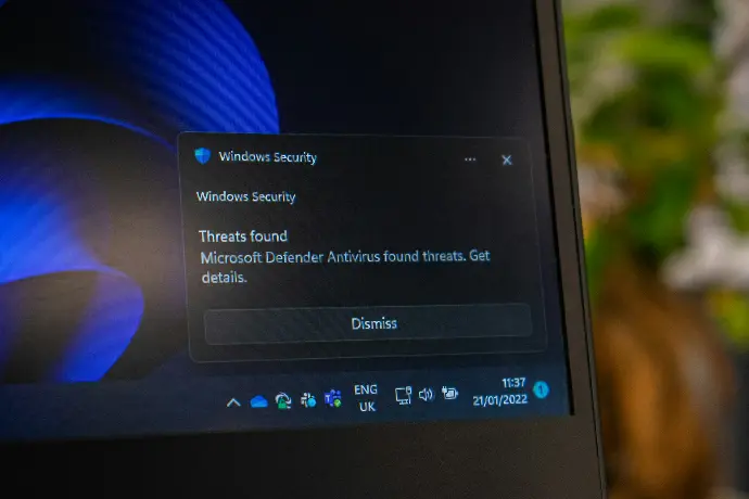 the screen of a laptop with the windows security button highlighted